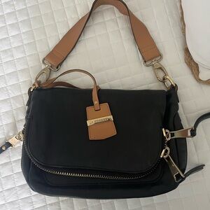 A.Bellucci, Stylish Black and Tan Leather Bag